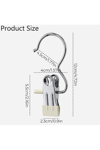 Ulzyvf 20'lik Çok Amaçlı Çamaşır Askısı - Pantolon, Çorap, Havlu İçin Paslanmaz Çelik Beyaz Beyaz