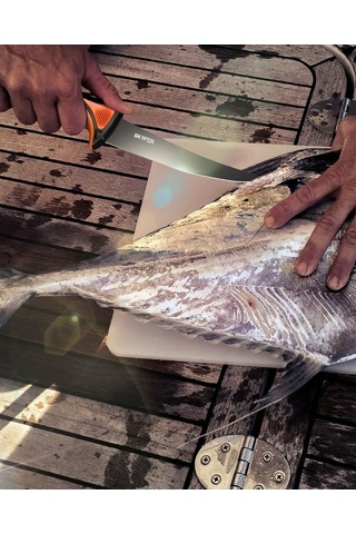 Dancemonkey 18 Cm Paslanmaz Çelik Skyfox Profesyonel Fileto Bıçağı, Kaymaz Sap, Kılıflı