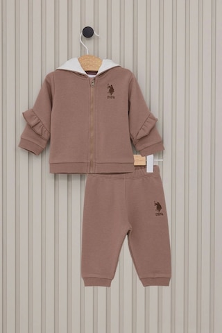 U.S. Polo Assn. Kız Bebek 3lu Takım - Vizon Vizon