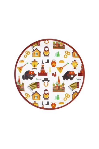 Super Prazdnik Rus Tarzı 23cm 6'lı Tek Kullanımlık Tabaklar 355097297 100 adet