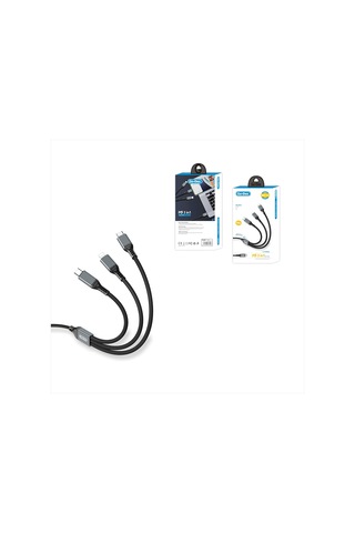 Go-des Gd-uc617 3in1 Type-c To Lightning/type-c/type-c Ultra Hızlı Pd Şarj Kablosu 100w 1.2m Siyah