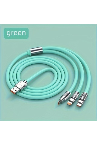 3'ü 1 Arada Renkli 15w Usb Type-c Şarj Kablosu Distribütör Garantili