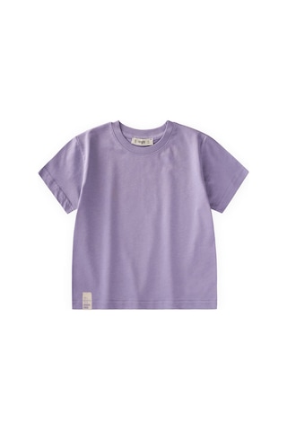 Cigit Etiket Detaylı T-shirt 2-10 Yaş Lila