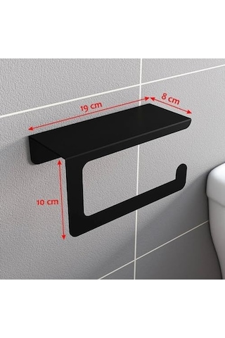 1,5mm Kalınlığında Antrasit Gri Renkte Telefon Raflı Metal Rulo Tutucu,raflı Tuvalet Kağıtlığı, Banyo Tuvalet Kağıtlık,tuvalet Kağıdı Askısı Aparatı,tuvalet Kağıdı Standı Antrasit Gri Siyah