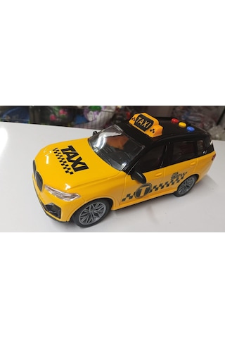 Oyuncak Büyük Boy 23 Cm Işıklı Sesli Sürt Bırak Sarı Taksi