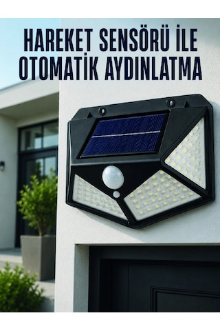 Hareket Sensörlü Güneş Enerjili Duvar Lambası Dış Mekan İçin Güçlü Led Aydınlatma