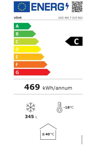 Uğur UDD 465 T D/S R63 345 L Sandık Tipi Derin Dondurucu