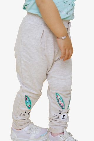 Breeze Kız Bebek Tayt Pantolon Tavşan Nakışlı 9 Ay-3 Yaş, Bej Melanj Bej Melanj