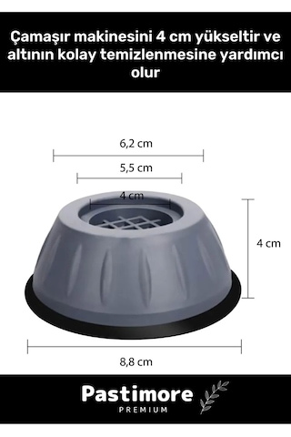 Premium Gürültü Engelleyici Titreşim Önleyici Kauçuk Çamaşır Bulaşık Makinesi 4 Adet Ayak Pedleri