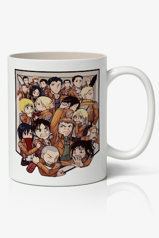 Attack On Titan Anime Tüm Karakterler Beyaz Porselen Kupa Bardak Sevgiliye Arkadaşa Hediye Beyaz