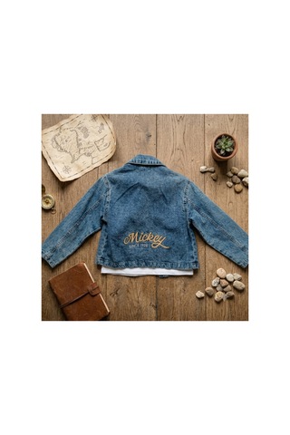 Uğur Bebe 3 Parça Erkek Çocuk Çizgi Film Karakterli Kot Takım Kot Ceket Kot Pantolon Beyaz Sweatshirt Şık Jean Kombin Günlük Spor Giyim Takımı Mickey Mouse Mavi Mavi