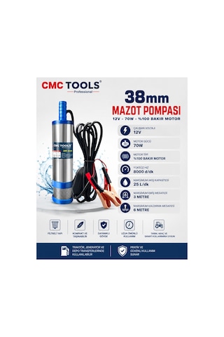 Cmc Alüminyum Gövde Küçük Mazot Aktarım Pompası 12 Volt-38 Mm