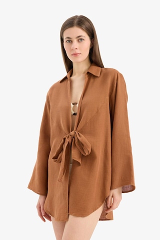 DeFacto Müslin Önden Bağlamalı Plaj Gömleği-Fall in Love B7333AX25SMBN125