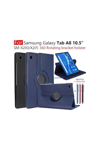 Galaxy Uyumlu Tab A8 10.5 Sm-X200 Kılıf 360 Dönebilen Standlı Zırh Kapak