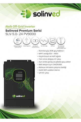 Solinved 5.0 Kw Mppt Off-grıd Inverter 5000w, 24v/ 60-450vdc, Slv-5000-24