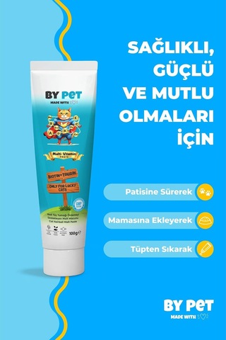 Kedi Multivitamin Takviyesi, Bağışıklık Destekleyici Macun, 100 Gram