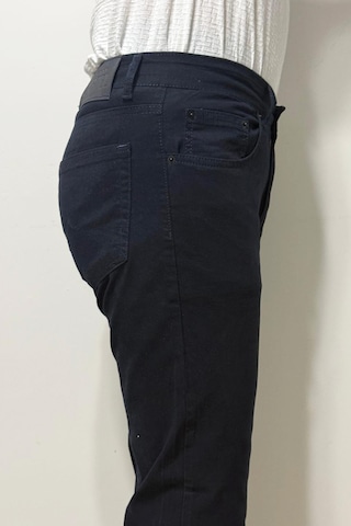 Hacker Denim Dmctekstil Erkek 1025 Yüksek Bel Rahat Kesim Boru Paça Üstten Cepli Keten Jean Pantolon Lacivert