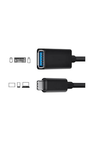 Otg Type C To Usb Çevirici & Dönüştürücü Adaptör Kablolu Otg