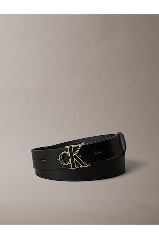 Kadın Round Ck Buckle 30mm Inlay Kemer Siyah