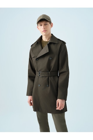 Regular Fit Erkek Trenchcoat Haki