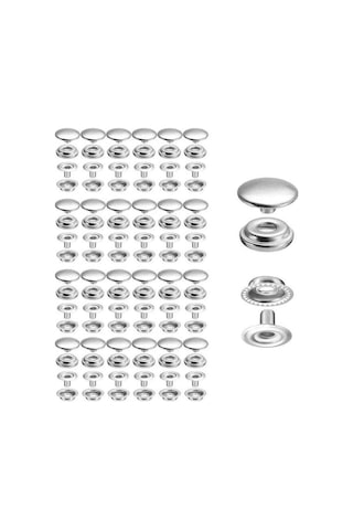 15mm 61 Tip Paslanmaz Büyük Çıtçıt Kalıpsızdır Nikel/gümüş Renk 100 Adet