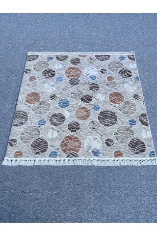 Mavi Vizon Gül Kurusu 150x150 Kesme Akrilik Halı