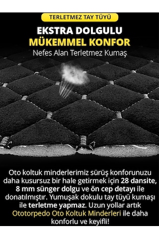 Tay Tüyü Oto Koltuk Minder Seti - Cepli & Terletmez - Bej