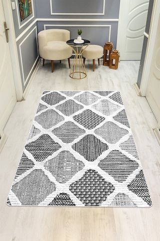 Modern Desenli Dijital Baskı Kaymaz Taban Halı H0902 Renkli