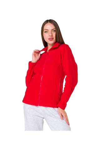 Şensel, Kadın Polar Mont, Kırmızı -99E302- Cepli, Outdoor