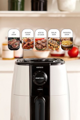 Karaca Smart Cook 60 Dakikaya Kadar Zaman Ayarlı Compact 2 Kişilik Airfryer
