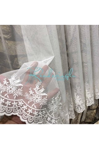Tül Perde Zoi Desen Grek Etek Işleme Brillant Tüm En Ölçülerinde Ekru