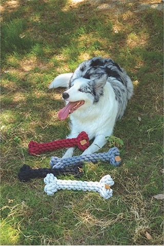 M-pets Coto Örgü Kemik Köpek Oyuncağı Gri 30 Cm 244-50013.01