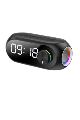 Bluetooth S8 Rgb Led Işıklı Dijital Saat Alarm Şarjlı Hoparlör Mp
