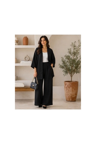 Unika Boutique Kadın Kimono Salaş 2 Li Takım Siyah