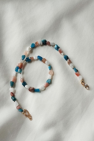 Badeaccessories Apatit Güneş Taşı Ay Taşı Amorf Doğaltaş Kolye