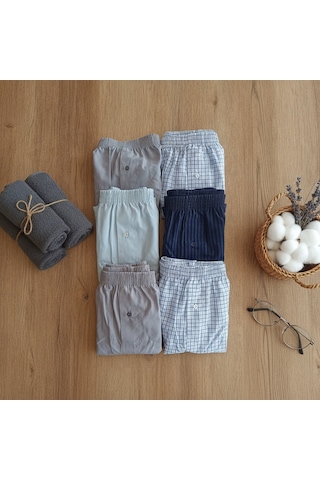 Bonbon Erkek 6'lı Paket Karışık Renk Dokuma Kumaş Boxer 002-0014 0071-no:005 Bb2651 Çok Renkli