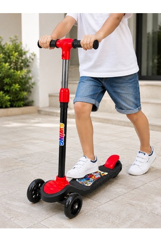 İki Elle Kontrol Edilebilen Çocuk Scooterı 3 Tekerlekli Dengeli Ve Kolay Kullanımlı