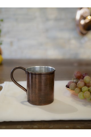 Bakır Kupa Düz Model Oksit Renk 400 ML