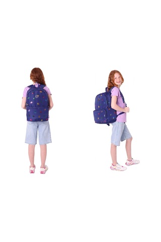 Kaukko Shine Kız Çocuk Yaprak Desenli Lacivert İlkokul, Ortaokul Sırt Çantası Ve Kalemlik Seti Lacivert