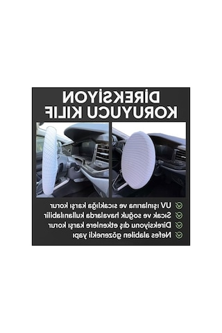 Uv, Toz Ve Isı Koruma Özellikli Direksiyon Koruyucu Kılıf, 36-42 Cm 1 Adet