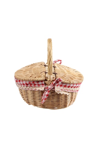 Xiaaokeji Kapaklı Country Tarzı Hasır Piknik Sepeti Sepet Kahverengi
