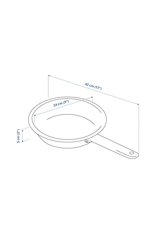 Ikea 365+ Tava 24 Cm Krom - Siyah 1 Parça Gümüş - Siyah