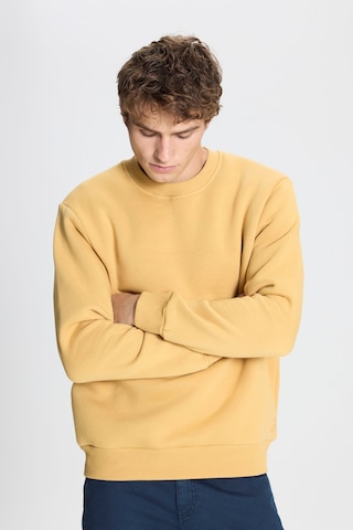 AC&Co / Altınyıldız Classics Erkek Hardal Standart Fit Normal Kesim İçi Polarlı Bisiklet Yaka Sweatshirt Hardal