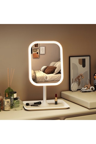 Aurora Hafif Masasüstü Aynalımak Yaj Aynası Beyaz
