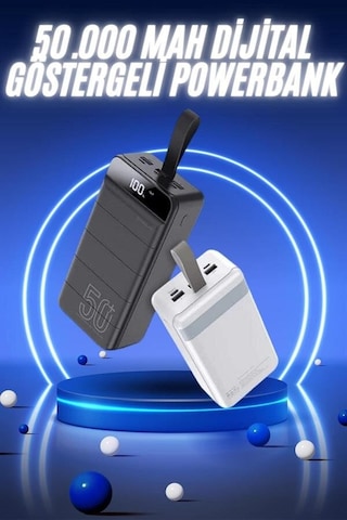 50.000 Mah Powerbank Turbo Hızlı Led Göstergeli Android İos Uyumlu Taşınabilir Askılı Belirtilmemiş 33407297