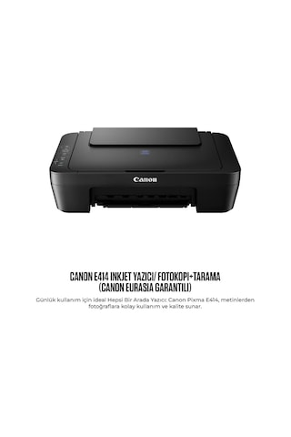 Canon Pıxma E414, Renkli, Kartuşlu, Yazıcı, Tarayıcı, Fotokopi, Usb Mürekkep
