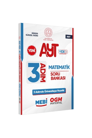 2027 Ayt Mebi-ogm 3 Adım Matematik Soru Bankası Renkli A4 Boyut Video Çözümlü Baskı Ücreti