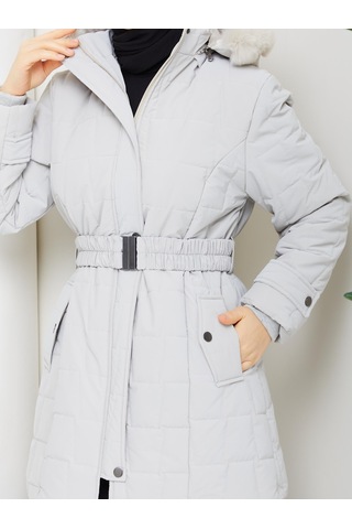 Eslemnur Nova Kumaş Şişme Mont 85cm Krem