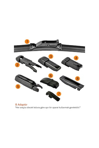 Rbw Multi-Fit 8 Adaptörlü Muz Tipi Banana Silecek 26 İnç - 650 MM