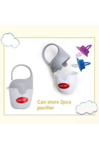 Geeroyoo Bebek Emzik Saklama Kutusu, Taşınabilir, Toz Geçirmez, Beyaz, Askılı, 13.5x8cm